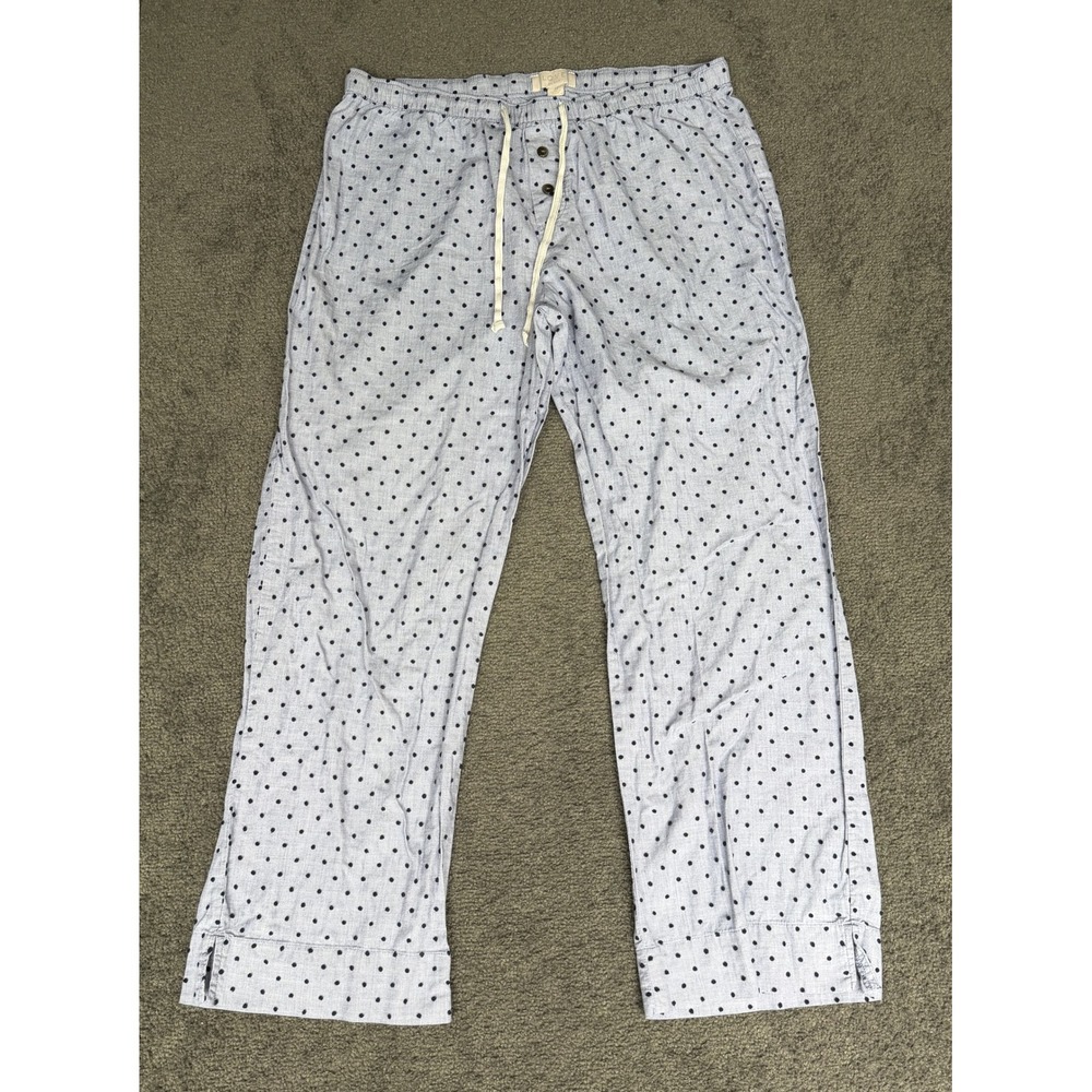 Love by Gap Blue Polka Dot Cotton Pajama Pants Medium Drawstring Lounge Sleep
